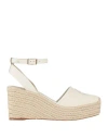 Giorgio Armani Woman Espadrilles Off White Size 8 Leather, Textile Fibers In White