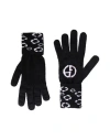 Giorgio Armani Woman Gloves Black Size M Viscose, Polyamide In Black