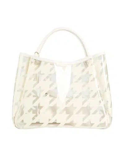 Giorgio Armani Woman Handbag Cream Size - Polyurethane, Cow Leather In White