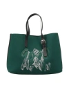 Giorgio Armani Woman Handbag Emerald Green Size - Textile Fibers, Leather In Green