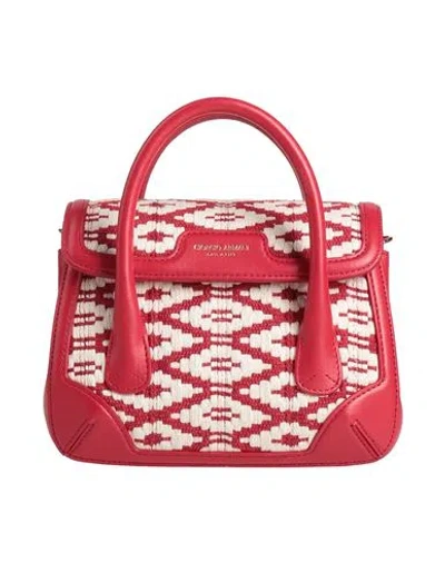 Giorgio Armani Woman Handbag Red Size - Cotton, Cow Leather