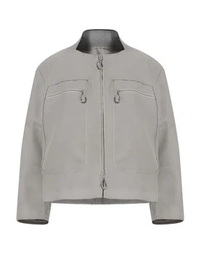 Giorgio Armani Woman Jacket Grey Size 10 Cotton, Polyester, Polyamide, Elastane