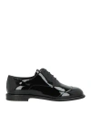 Giorgio Armani Woman Lace-up Shoes Black Size 8 Leather In Black