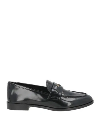 Giorgio Armani Woman Loafers Black Size 8 Leather