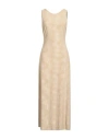 Giorgio Armani Woman Maxi Dress Beige Size 6 Viscose, Elastane In Nude