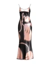 Giorgio Armani Woman Maxi Dress Blush Size 8 Linen, Silk In Multi