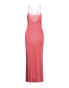 Giorgio Armani Woman Maxi Dress Coral Size 10 Viscose In Red
