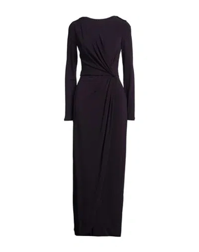 Giorgio Armani Woman Maxi Dress Dark Purple Size 10 Viscose, Polyamide, Elastane