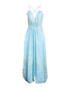 Giorgio Armani Woman Maxi Dress Sky Blue Size 4 Silk, Polyamide In Blue