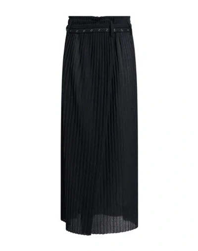 Giorgio Armani Woman Maxi Skirt Charcoal Size 2 Virgin Wool, Polyester In Black