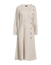 Giorgio Armani Woman Midi Dress Beige Size 8 Linen, Ramie, Silk In Beige