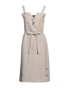 Giorgio Armani Woman Midi Dress Beige Size 8 Linen In Beige