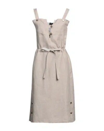 Giorgio Armani Woman Midi Dress Beige Size 8 Linen