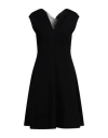 Giorgio Armani Mixed Wool Viscose Double Jersey Dress In Black