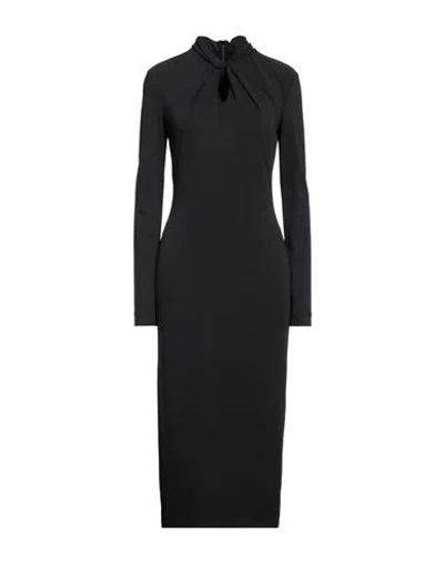 Giorgio Armani Woman Midi Dress Black Size 6 Viscose, Polyamide, Elastane