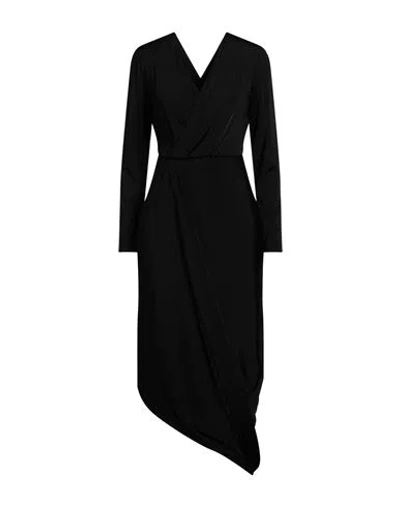 Giorgio Armani Satin-jersey Midi Dress In Black