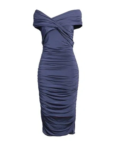 Giorgio Armani Woman Midi Dress Dark Purple Size 10 Viscose, Polyamide, Elastane