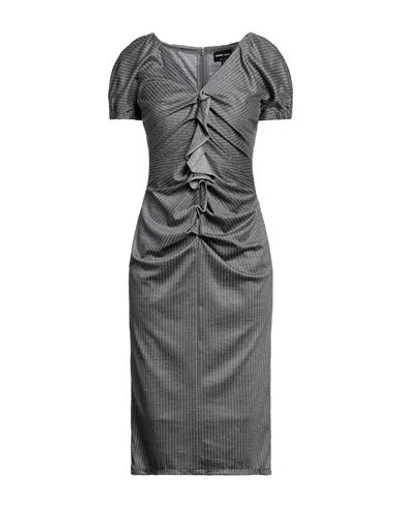 Giorgio Armani Woman Midi Dress Grey Size 12 Virgin Wool