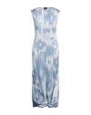 Giorgio Armani Woman Midi Dress Light Blue Size 10 Triacetate, Polyester In Blue