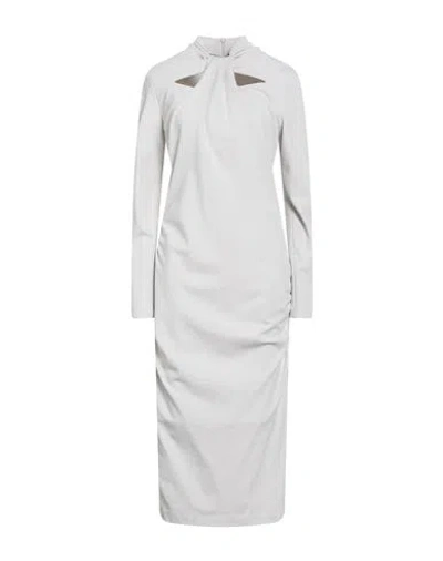 Giorgio Armani Woman Midi Dress Light Grey Size 10 Viscose, Polyamide, Elastane In White