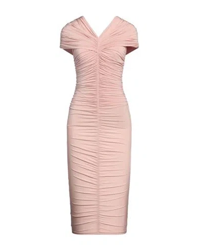 Giorgio Armani Woman Midi Dress Light Pink Size 10 Viscose, Elastane
