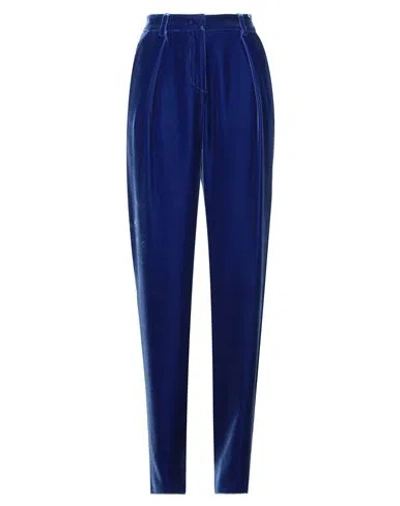 Giorgio Armani Woman Pants Bright Blue Size 4 Viscose, Silk