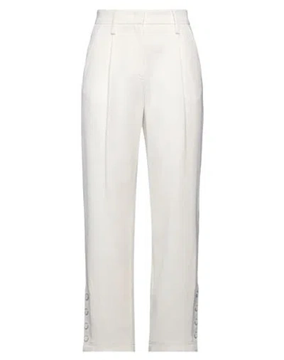 Giorgio Armani Woman Pants Ivory Size 8 Virgin Wool In White