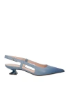 Giorgio Armani Woman Pumps Azure Size 11 Soft Leather In Blue