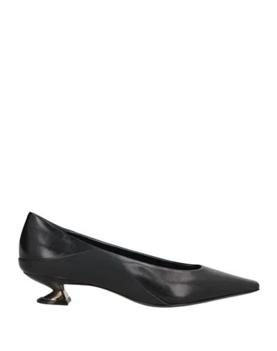Giorgio Armani Woman Pumps Black Size 8 Leather