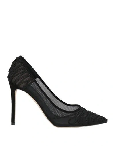 Giorgio Armani Woman Pumps Black Size 8 Polyamide, Goat Skin