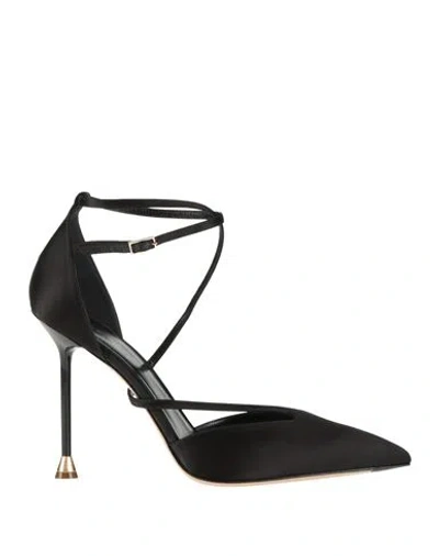 Giorgio Armani Woman Pumps Black Size 8 Textile Fibers