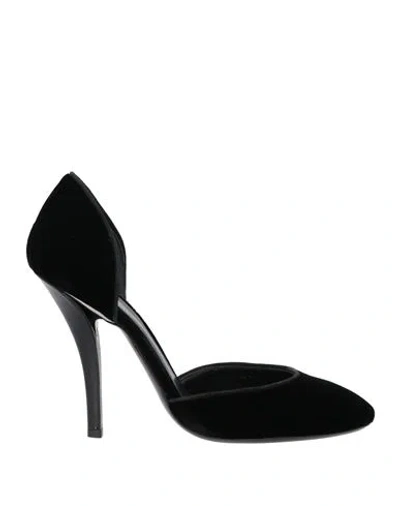 Giorgio Armani Woman Pumps Black Size 8 Textile Fibers