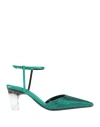 Giorgio Armani Woman Pumps Emerald Green Size 8 Textile Fibers In Green