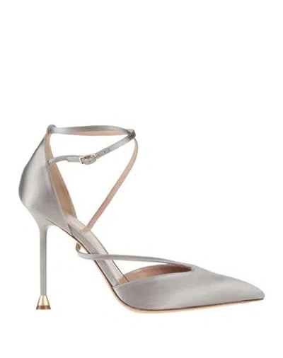 Giorgio Armani Woman Pumps Grey Size 8 Textile Fibers In Multi