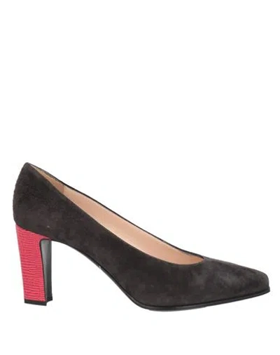 Giorgio Armani Woman Pumps Lead Size 7 Leather In Grey