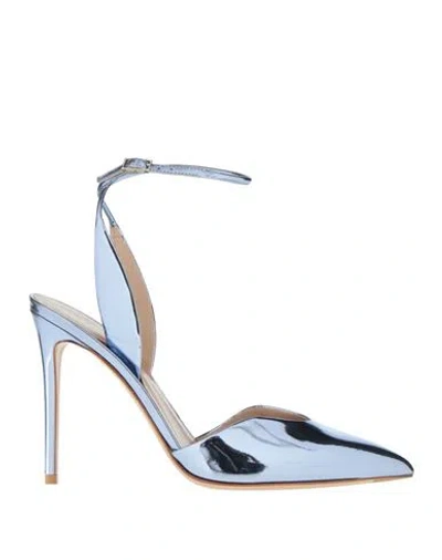 Giorgio Armani Woman Pumps Light Blue Size 8 Calfskin