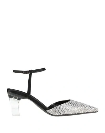 Giorgio Armani Woman Pumps Light Grey Size 8 Textile Fibers In Silver