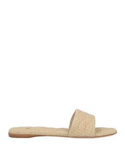 Giorgio Armani Woman Sandals Beige Size 8 Natural Raffia In Neutral
