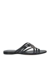 Giorgio Armani Woman Sandals Black Size 7 Leather In Black