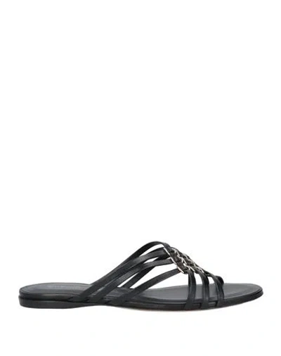 Giorgio Armani Woman Sandals Black Size 7 Leather