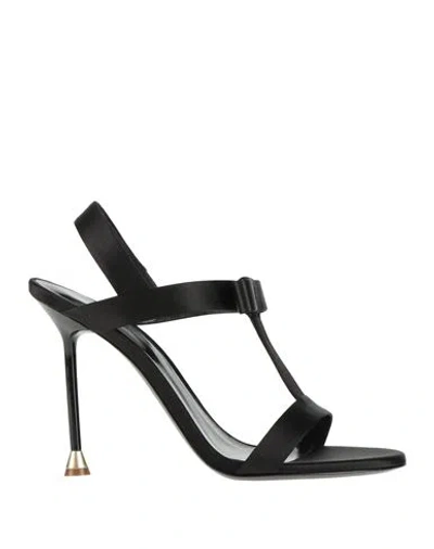 Giorgio Armani Woman Sandals Black Size 8 Textile Fibers