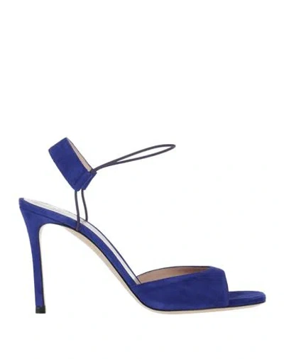 Giorgio Armani Woman Sandals Blue Size 8 Goat Skin
