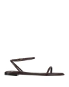 Giorgio Armani Woman Sandals Burgundy Size 8 Leather In Red