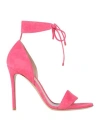 Giorgio Armani Woman Sandals Fuchsia Size 8 Leather In Pink