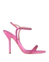 Giorgio Armani Woman Sandals Fuchsia Size 8 Textile Fibers In Pink