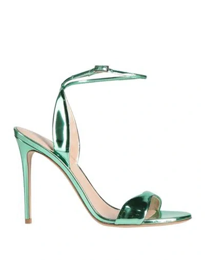 Giorgio Armani Woman Sandals Green Size 7 Calfskin