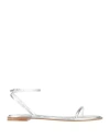 Giorgio Armani Woman Sandals Silver Size 8 Ovine Leather In Silver