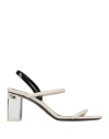 Giorgio Armani Woman Sandals White Size 8 Leather In Neutral