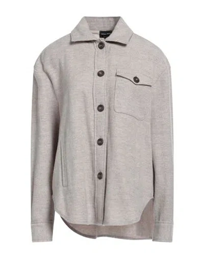 Giorgio Armani Woman Shirt Beige Size 8 Wool, Cashmere, Silk In Gray