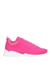 Giorgio Armani Woman Sneakers Fuchsia Size 8 Textile Fibers, Leather In Pink